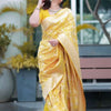 Jazzy Yellow Soft Silk Saree With Embellished Blouse Piece