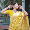 Jazzy Yellow Soft Silk Saree With Embellished Blouse Piece