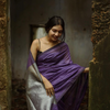 Glowing Purple Soft Banarasi Silk Saree With Skinny Blouse Piece