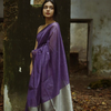 Glowing Purple Soft Banarasi Silk Saree With Skinny Blouse Piece