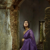 Glowing Purple Soft Banarasi Silk Saree With Skinny Blouse Piece