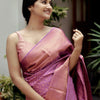 Susurrous Pink Soft Silk Saree With Panoply Blouse Piece