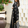 Elision Black Soft Silk Saree With Assemblage Blouse Piece