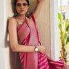 Appealing Dark Pink Soft Silk Saree With Glorious Blouse Piece