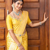 Stunner Yellow Soft Silk Saree With Preferable Blouse Piece
