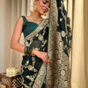 Ethnic Dark Green Soft Silk Saree With Unique Blouse Piece