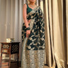 Ethnic Dark Green Soft Silk Saree With Unique Blouse Piece