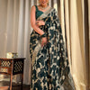 Ethnic Dark Green Soft Silk Saree With Unique Blouse Piece