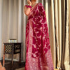 Flaunt Dark Pink Soft Silk Saree With Extraordinary Blouse Piece