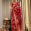 Desiring Red Soft Silk Saree With Exceptional Blouse Piece