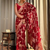 Desiring Red Soft Silk Saree With Exceptional Blouse Piece