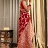 Desiring Red Soft Silk Saree With Exceptional Blouse Piece