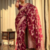 Inspiring Wine Soft Silk Saree With Beauteous Blouse Piece