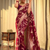 Inspiring Wine Soft Silk Saree With Beauteous Blouse Piece