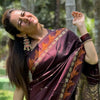Vibrant Brown Soft Silk Saree With Excellent Blouse Piece