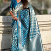 Beguiling Firozi Soft Silk Saree With Dazzling Blouse Piece