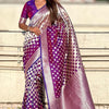 Rhapsodic Purple Soft Silk Saree With Engrossing Blouse Piece