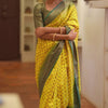 Ephemeral Yellow Soft Silk Saree With Ornate Blouse Piece