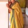 Ephemeral Yellow Soft Silk Saree With Ornate Blouse Piece