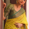 Ephemeral Yellow Soft Silk Saree With Ornate Blouse Piece