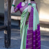Whimsical Sea Green Soft Silk Saree With Fantabulous Blouse Piece