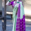 Whimsical Sea Green Soft Silk Saree With Fantabulous Blouse Piece