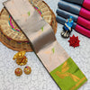 Evocative Beige Soft Banarasi Silk Saree With Stunner Blouse Piece