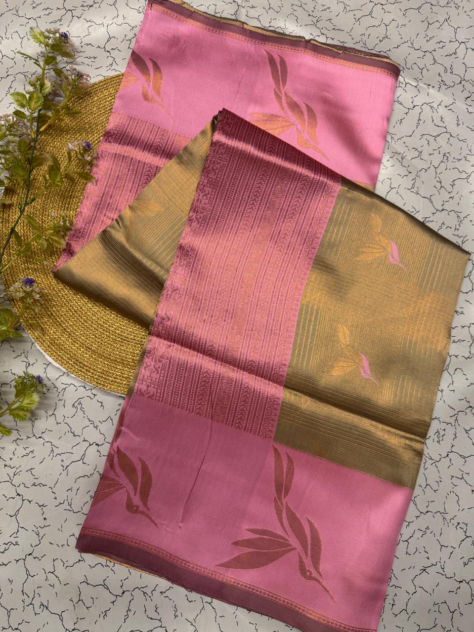 Glorious Beige Soft Banarasi Silk Saree With Pleasant Blouse Piece