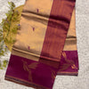 Fugacious Beige Soft Banarasi Silk Saree With Lagniappe Blouse Piece