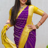 Lagniappe Purple Soft Silk Saree With Grandiose Blouse Piece