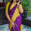 Lagniappe Purple Soft Silk Saree With Grandiose Blouse Piece