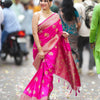 Nemesis Dark Pink Soft Silk Saree With Fugacious Blouse Piece
