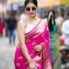 Nemesis Dark Pink Soft Silk Saree With Fugacious Blouse Piece