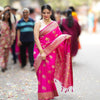 Nemesis Dark Pink Soft Silk Saree With Fugacious Blouse Piece