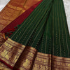 Resplendent Dark Green Soft Silk Saree With Lustrous Blouse Piece
