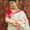 Delectable Beige Soft Silk Saree With Smashing Blouse Piece