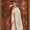 Delectable Beige Soft Silk Saree With Smashing Blouse Piece