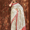 Delectable Beige Soft Silk Saree With Smashing Blouse Piece