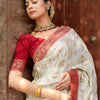Delectable Beige Soft Silk Saree With Smashing Blouse Piece
