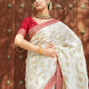 Delectable Beige Soft Silk Saree With Smashing Blouse Piece