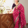 Posh Dark Pink Soft Silk Saree With Exuberant Blouse Piece