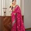 Posh Dark Pink Soft Silk Saree With Exuberant Blouse Piece