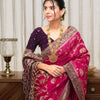 Posh Dark Pink Soft Silk Saree With Exuberant Blouse Piece