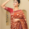 Classy Orange Soft Silk Saree With Piquant Blouse Piece