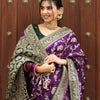 Scintilla Purple Soft Silk Saree With Eloquence Blouse Piece