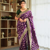 Scintilla Purple Soft Silk Saree With Eloquence Blouse Piece