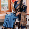Sempiternal Blue Soft Silk Saree With Scrupulous Blouse Piece