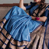 Sempiternal Blue Soft Silk Saree With Scrupulous Blouse Piece