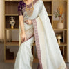 Girlish Beige Soft Silk Saree With Outstanding Blouse Piece