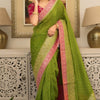 Twirling Green Soft Silk Saree With Vivacious Blouse Piece